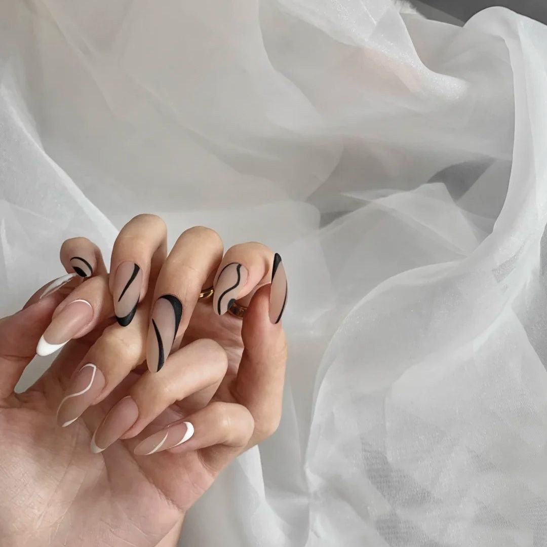 H255 Minimalist Line Mandarin Duck HANDMADE NAIL