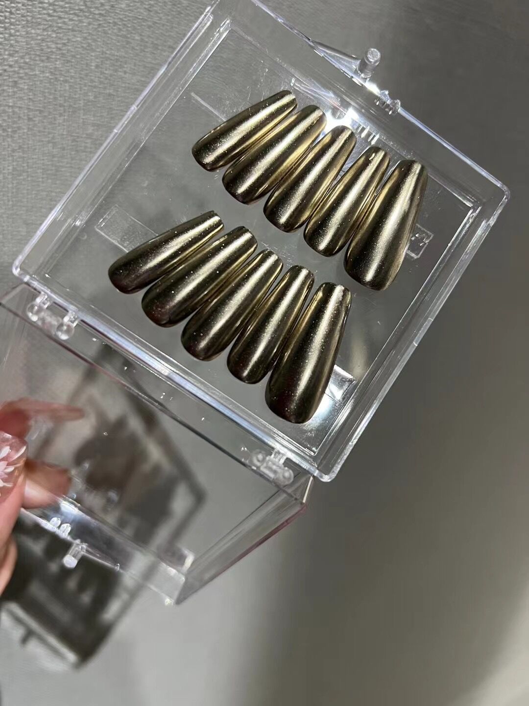 H214 CHAMPAGNE GOLD LONG NAIL