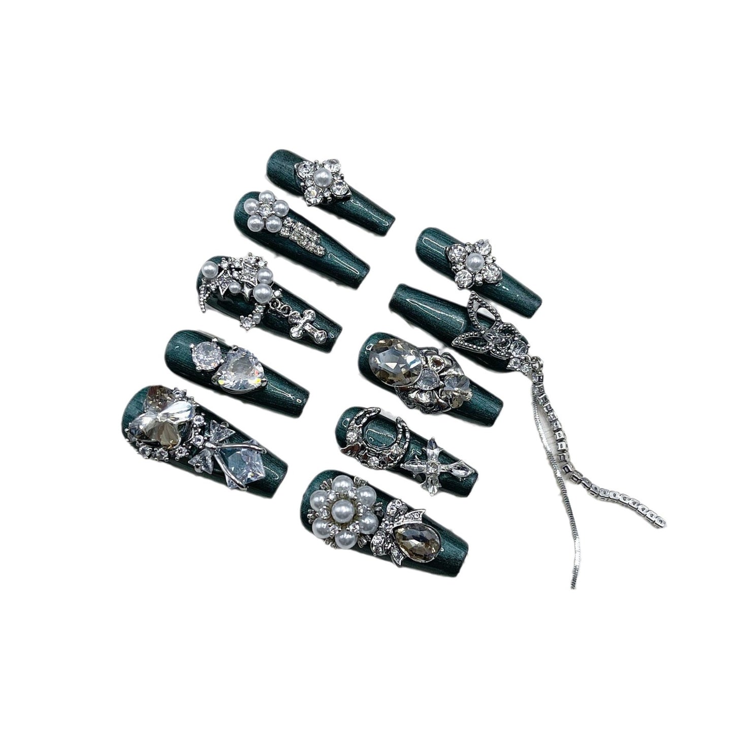 H303 DIABLE SERIES FULL DIAMOND JADETIE AUTUMN & WINTER HANDMADE NAIL