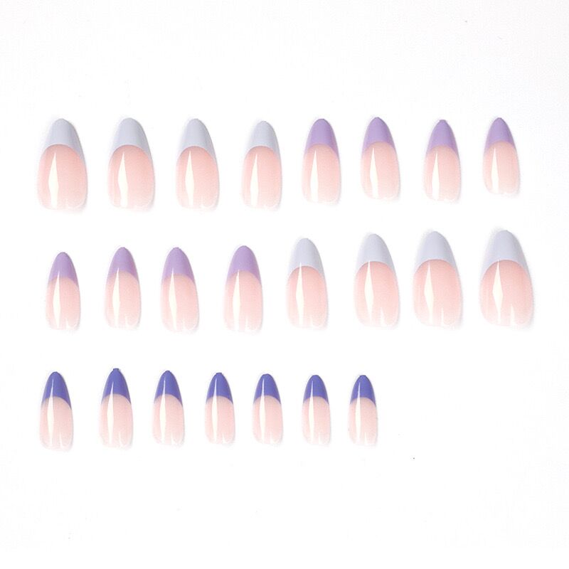 M46 NANY PINK PURPLE BLUE WHITE MEDIUM NAIL