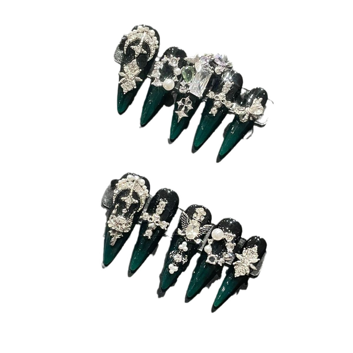 H220 PREMIUM LUXURY EMERALD GREEN HANDMADE NAIL