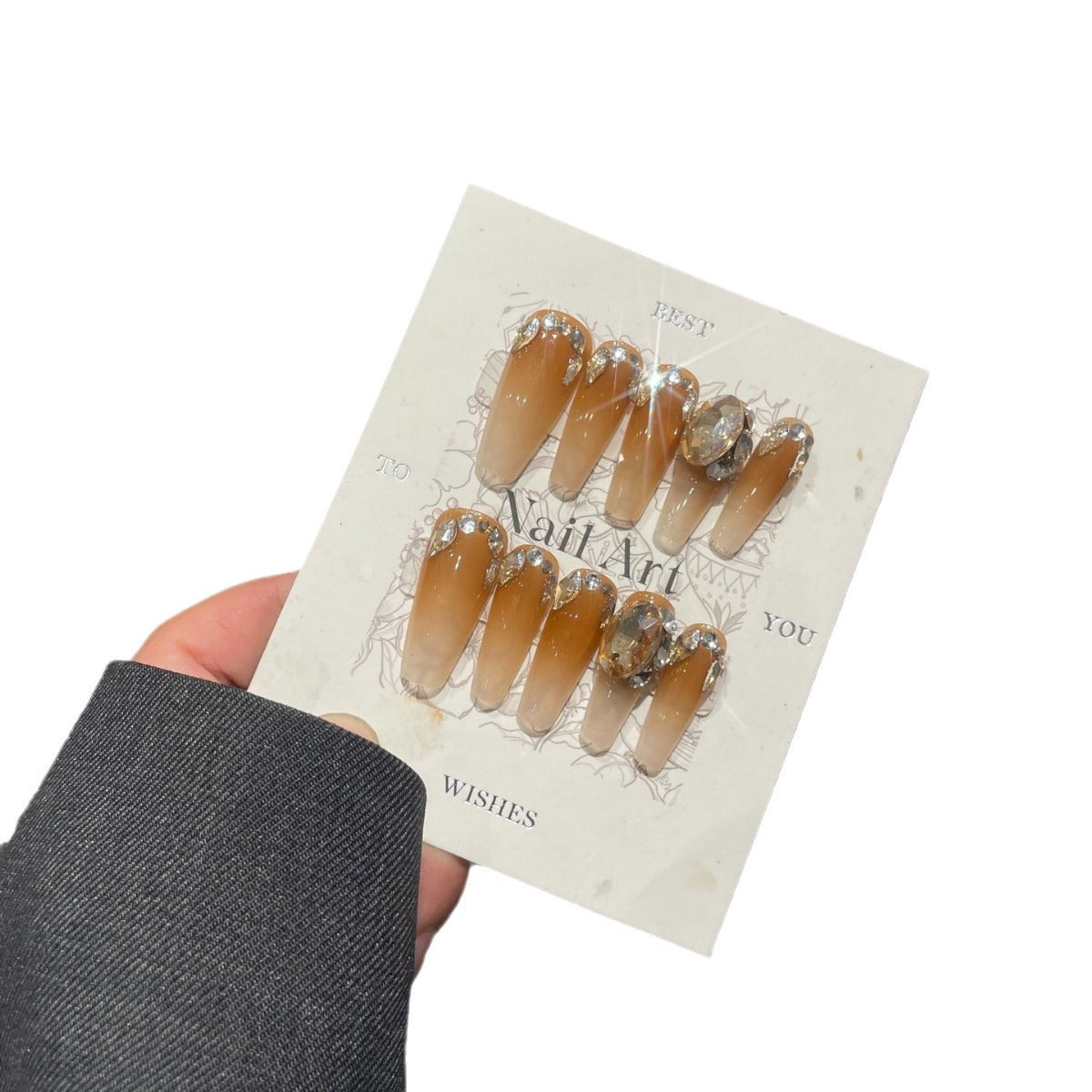 H282 Coffee colored helmets HANDMADE NAIL