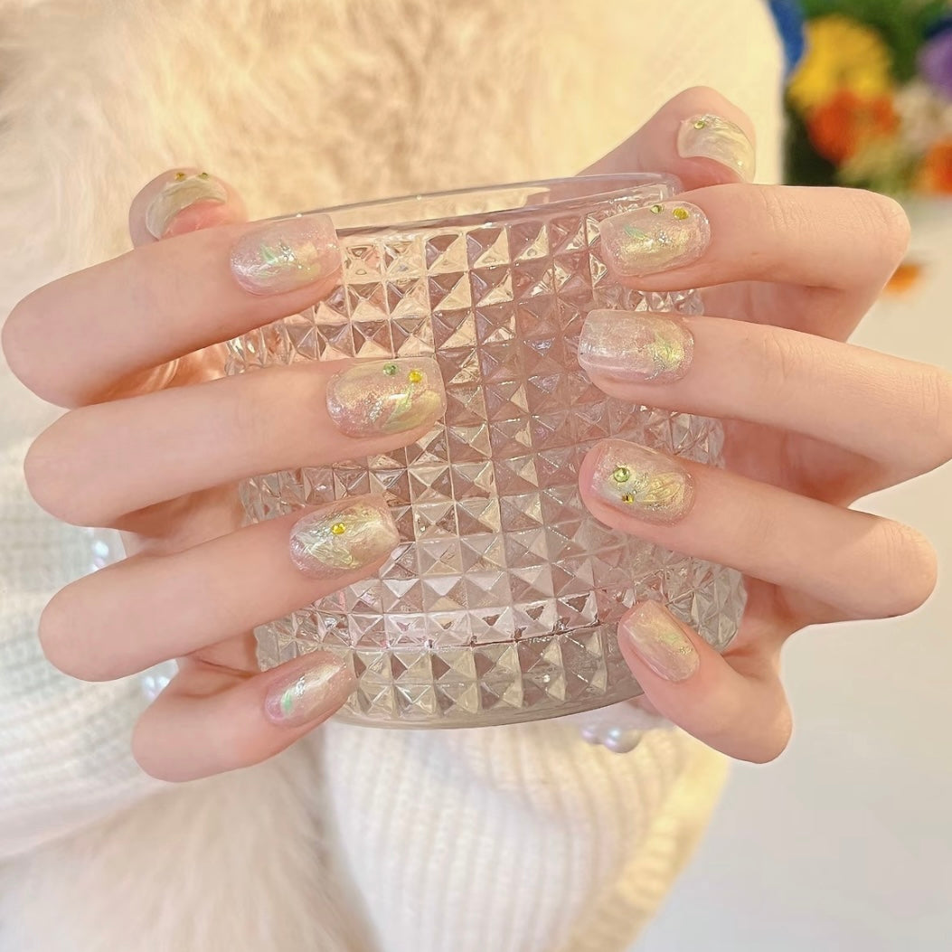P15 pring Mountain Mist Gilding HANDMADE NAIL