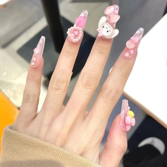 H118 Cinnamon STILETTO HANDMADE NAIL