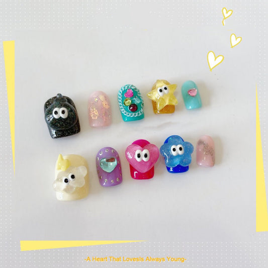 H154 CUTE PLANET CARTOON HANDMADE NAIL