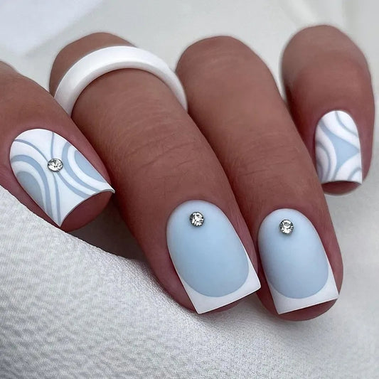 S3 MATT BABY BLUE FRENCH SHORT NAIL