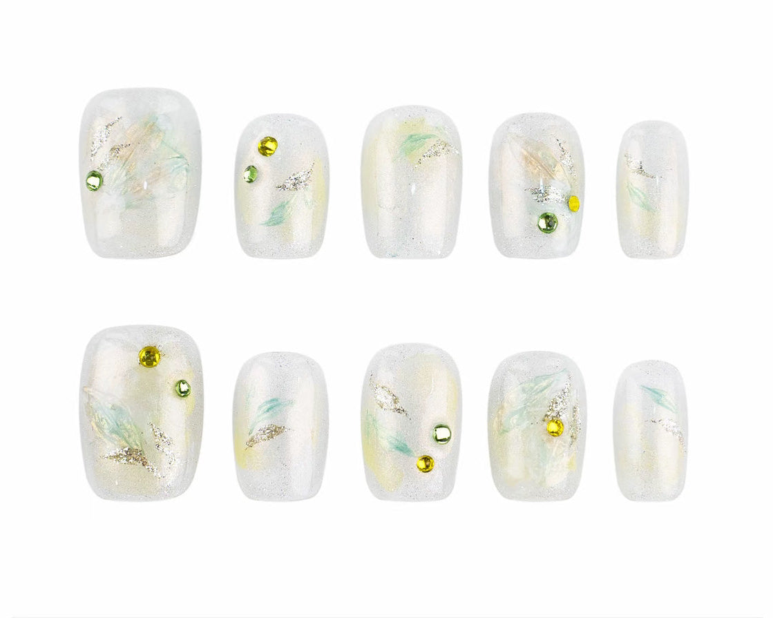 P15 pring Mountain Mist Gilding HANDMADE NAIL