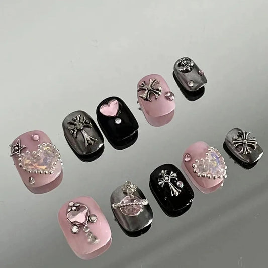 H122 LOVE DIAMOND HANDMADE NAIL