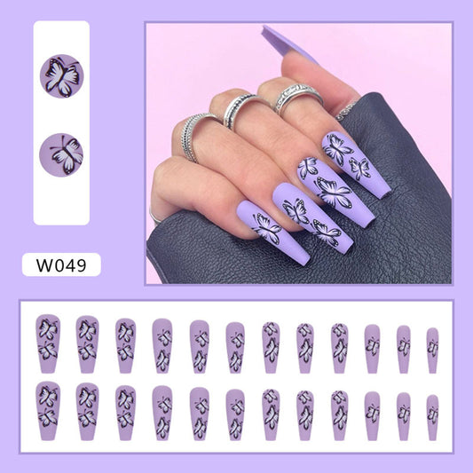 L20 MISTRY PURPLE BUTTERFLY LONG NAIL