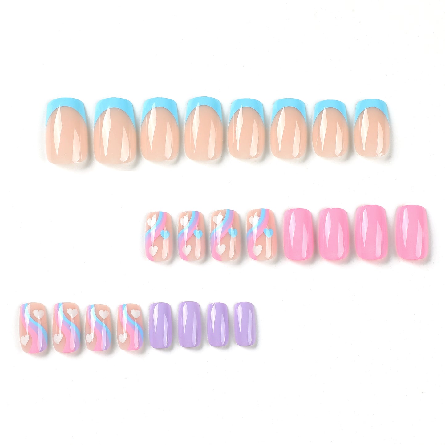 M31 ROMANTIC BLUE PURPLE PINK MEDIUM NAIL