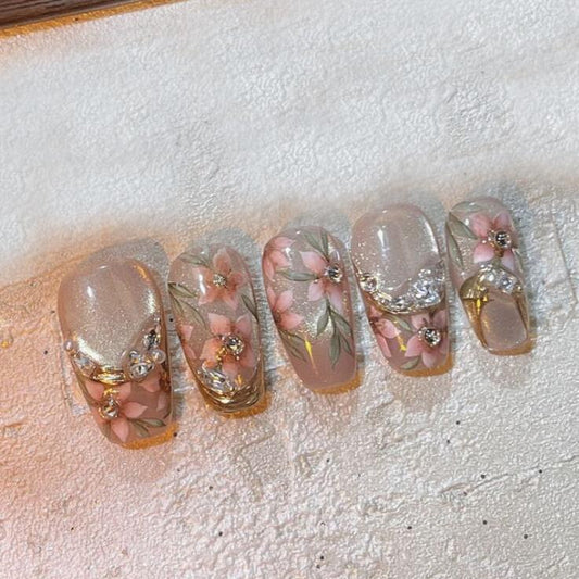 P13 Lotus In The Sunlight HANDMADE NAIL