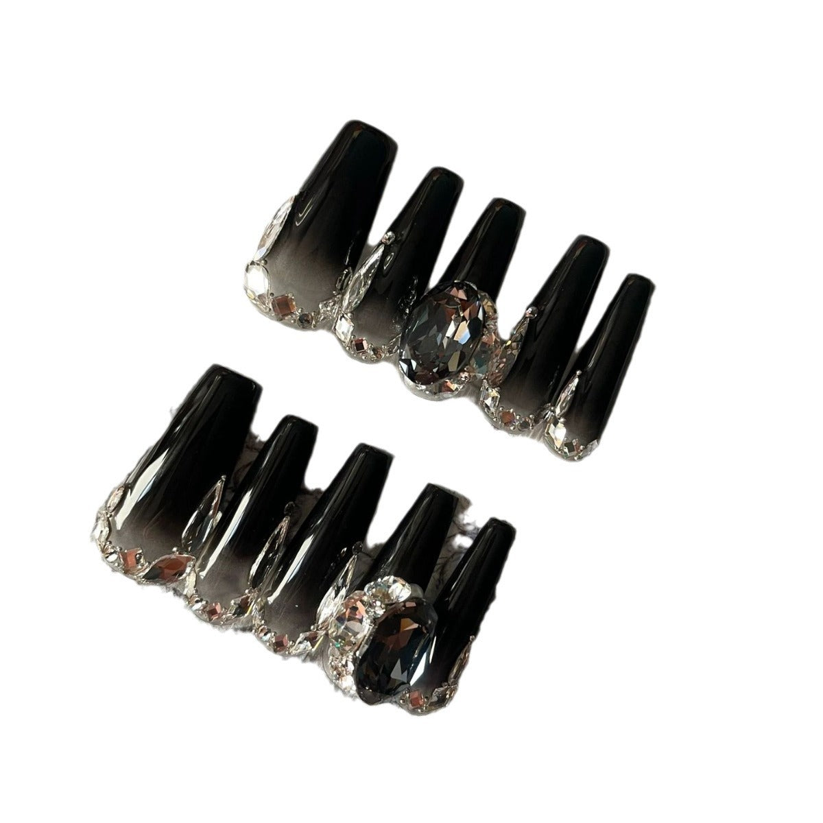 H293 Black helmet diamond HANDMADE NAIL