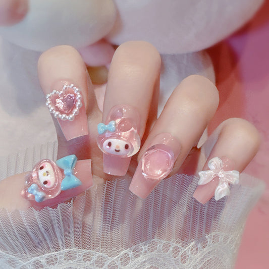 F14 Cute Light Pink MOLODY MEDIUM NAIL
