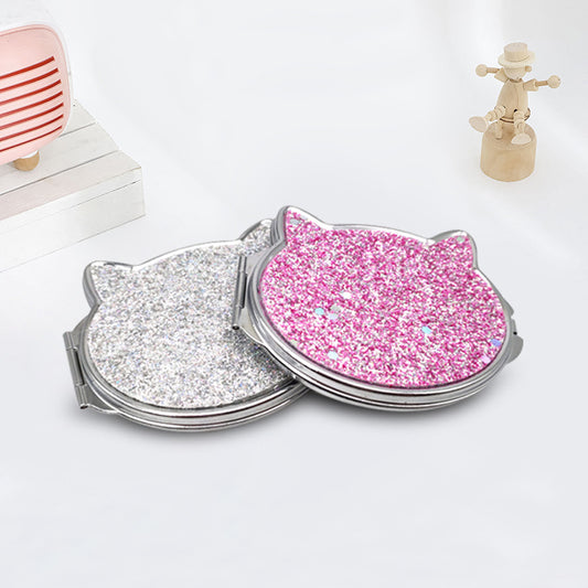 DIAMOND CUTE METAL MINI CAT MIRROR