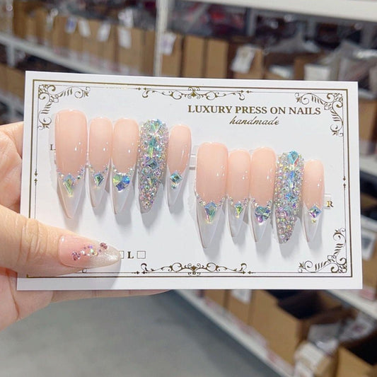 L165 DIAMOND Love Pearls HANDMADE NAIL
