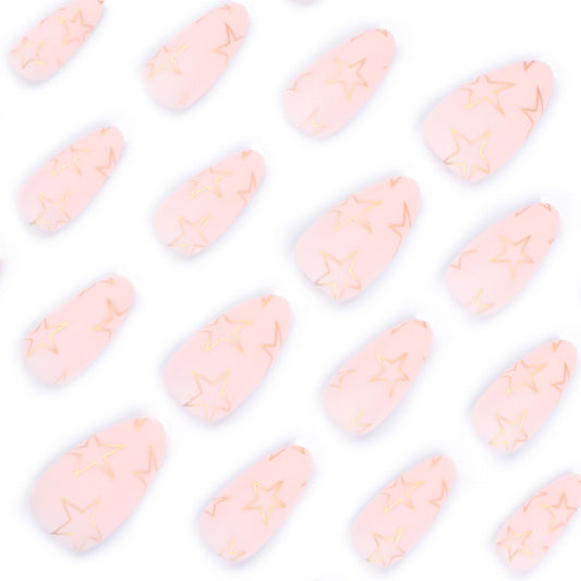 MS1 Simple Golden Pentagram MEDIUM NAIL