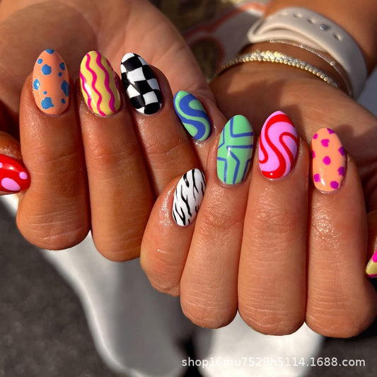 K11 Rainbow Chessboard MEDIUM NAIL