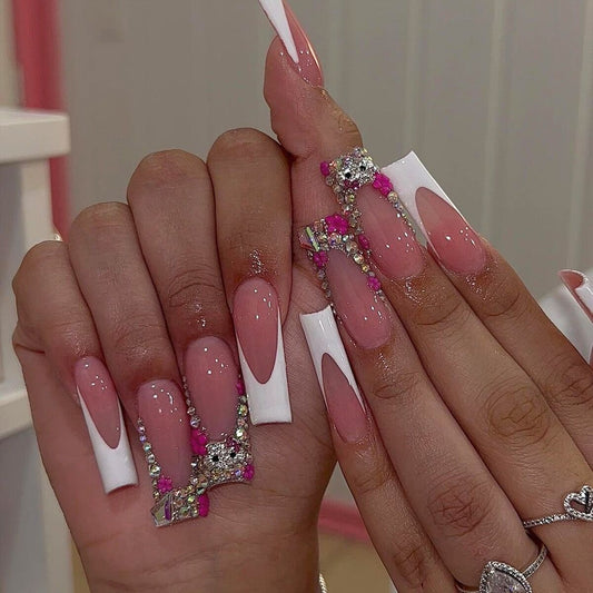 L51 Diamond Border Cat LONG NAIL