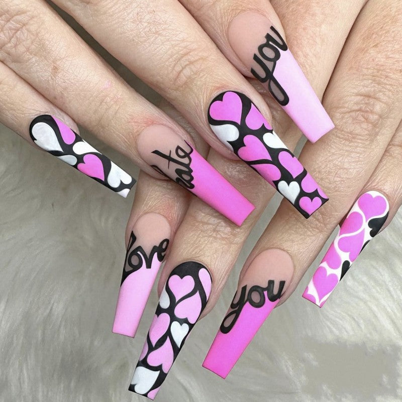 L1 CHARMING PINK WITH LOVE LONG NAIL