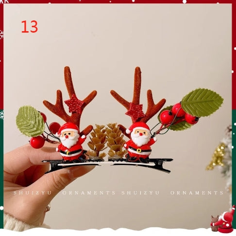 H3 Christmas series deer hair clip HAIRPIN