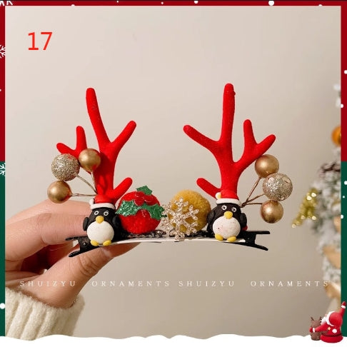 H3 Christmas series deer hair clip HAIRPIN