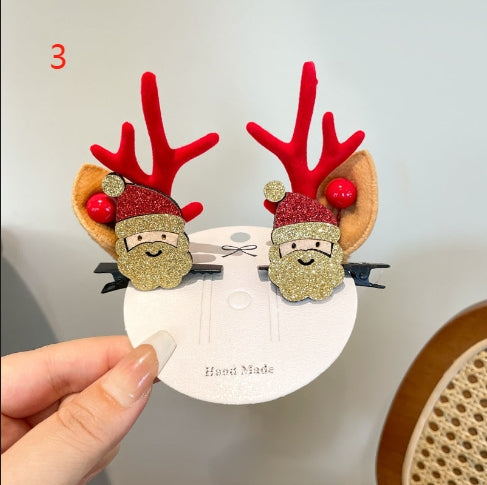 H3 Christmas series deer hair clip HAIRPIN