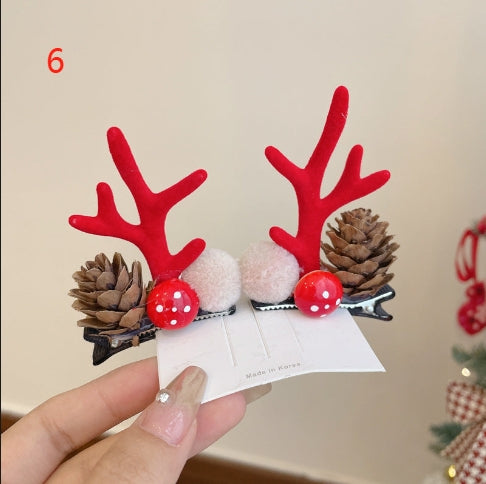H3 Christmas series deer hair clip HAIRPIN