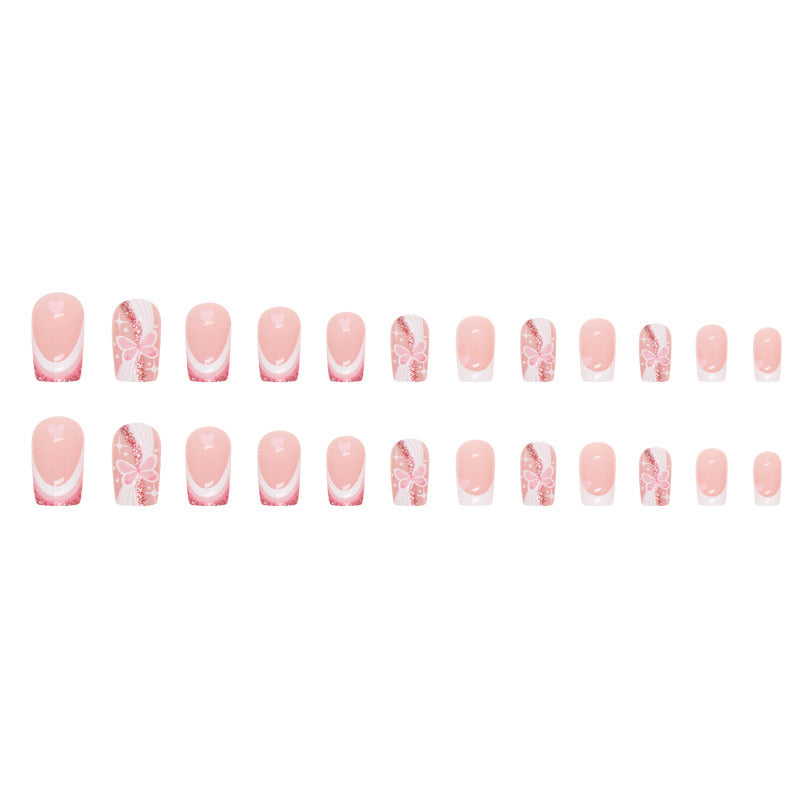 S45 SWEET HEART BABY PINK SHORT NAIL