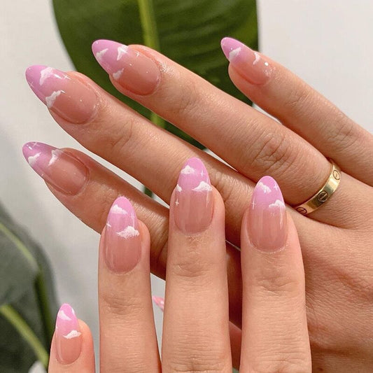 S47 BABY PINK LIGHT PINK CLOUD SHORT NAIL