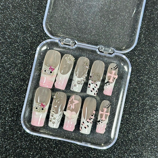 HK55 Star Wave Point Cat HANDMADE NAIL