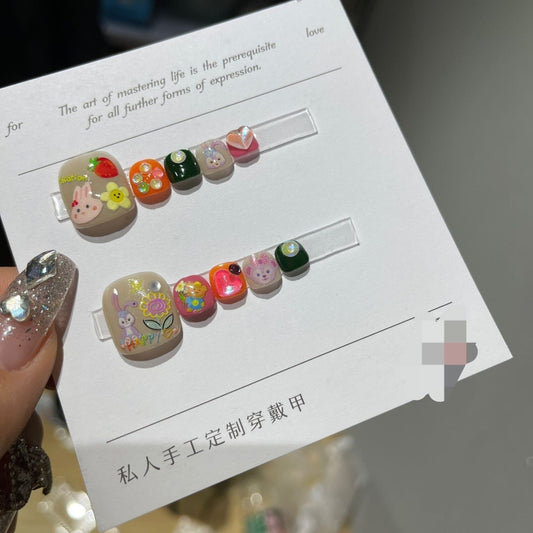H45 Lingna Belle Cartoon Toes HANDMADE NAIL