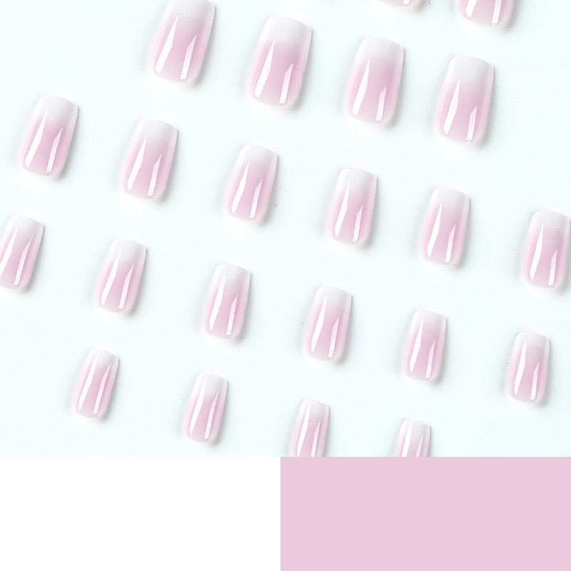 M44 WHITE FRENCH SEQUINS MEDIUM NAIL